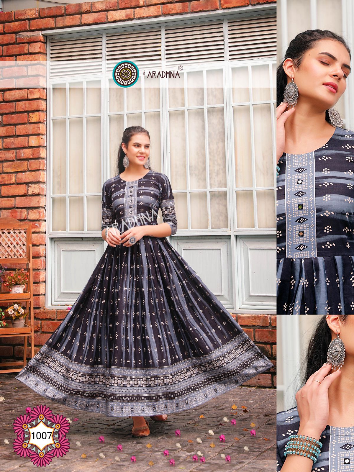 Aradhna Fashion Fire 1 Heavy Cotton Festive Wear Anarkali Long Stylish Kurti Collection